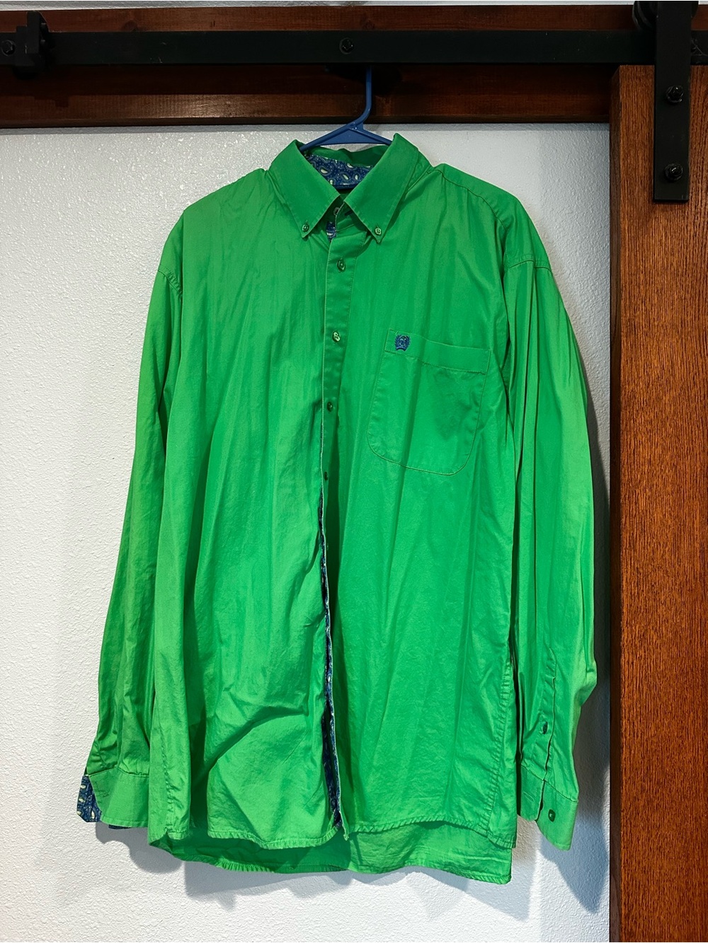 Cinch Bright Green Long-Sleeve Button-Down Shirt
